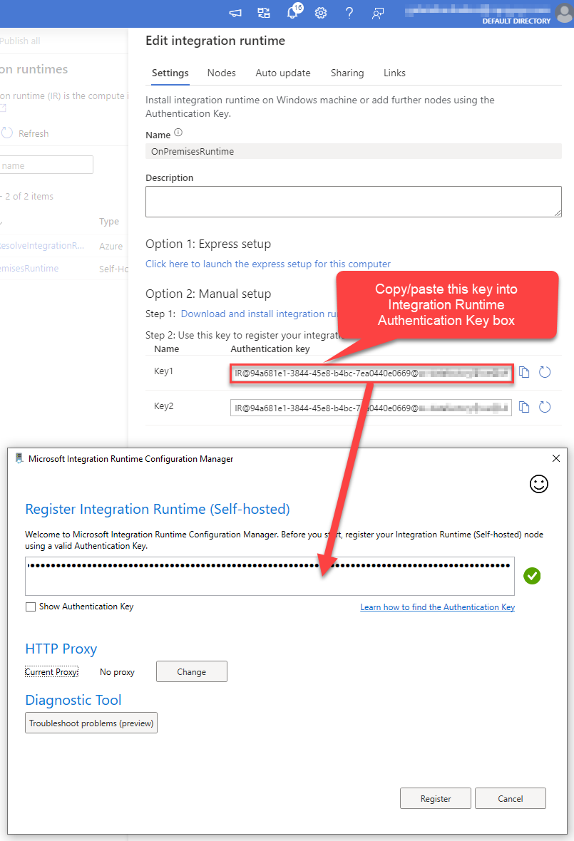 Copy/paste Authentication Key