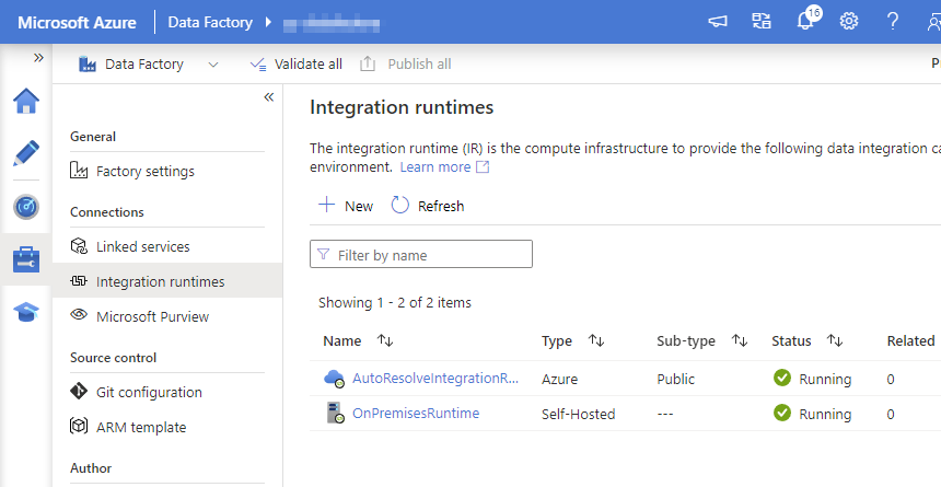 Integration Runtime status