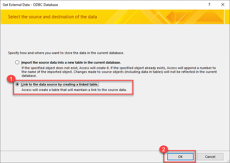 Load ODBC data source