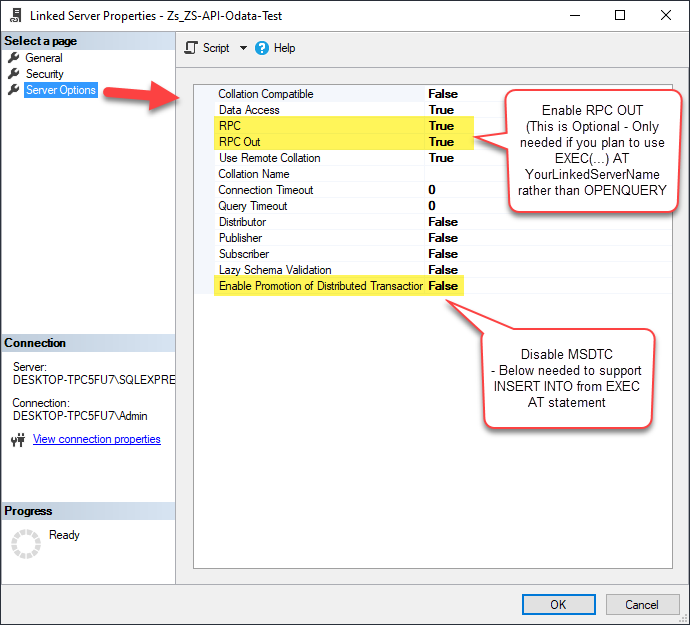 RPC and MSDTC Settings