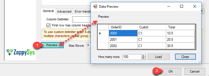 Amazon S3 CSV Files data Preview