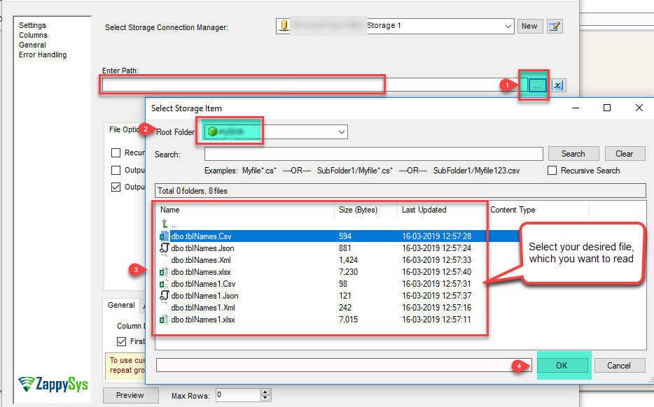 Read Secure FTP CSV File data