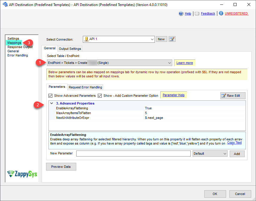 API Destination - Select Endpoint