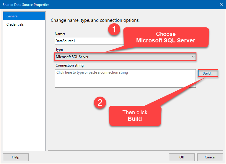 Configuring a Data Source to access API data in SSRS project