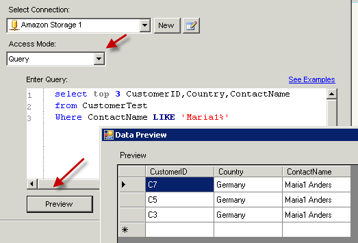 SSIS Amazon DynamoDB Source - Configure Query Mode