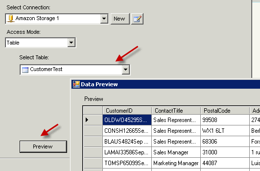 SSIS Amazon DynamoDB Source - Configure Table Mode