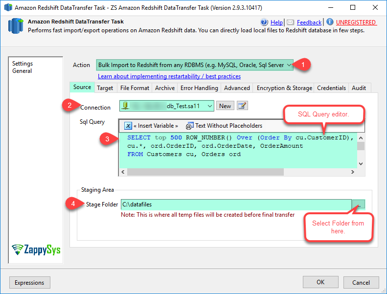 SSIS Amazon AWS Redshift Data Transfer Task