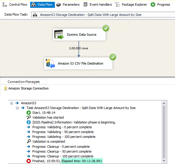 Loading data from SQL Server to Amazon S3 file