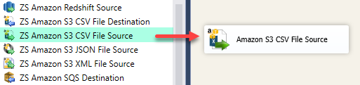 SSIS Amazon S3 CSV Source - Drag and Drop