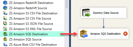 SSIS Amazon SQS Queue Destination - Drag and Drop