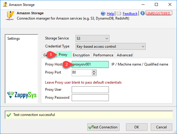 Amazon Storage Connection Manager UI - Proxy