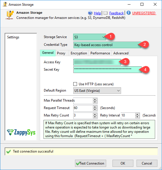 Amazon Storage Connection Manager UI