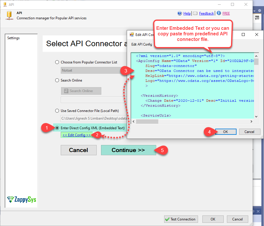 SSIS API Connection Manager - Embedded Text 