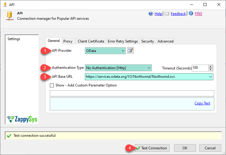 SSIS API connection