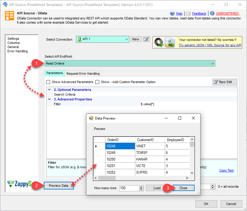 SSIS API Source - Configure