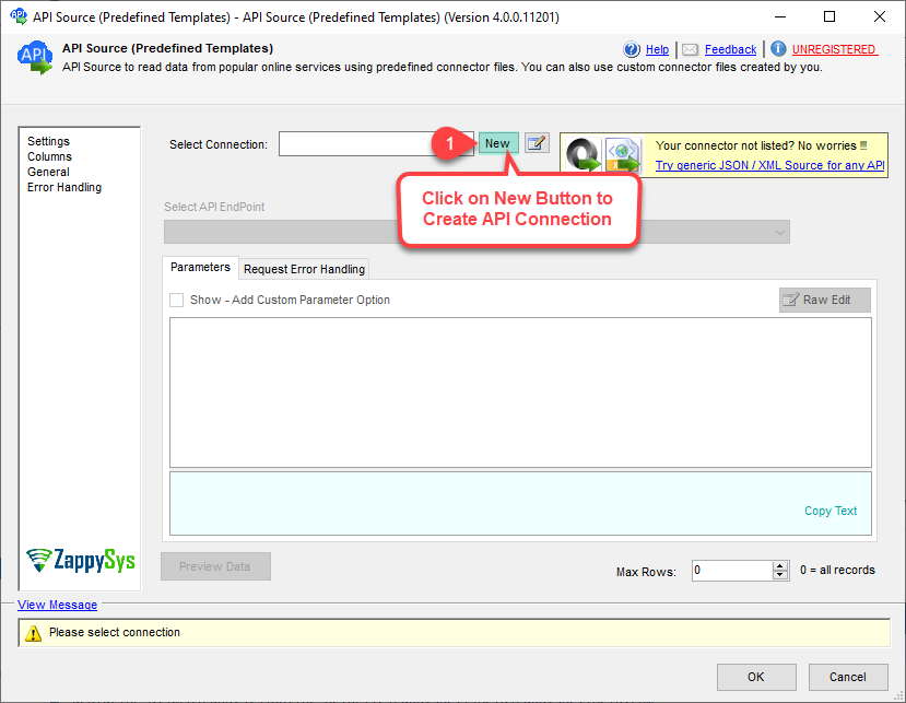 SSIS API Source - Create API Connector