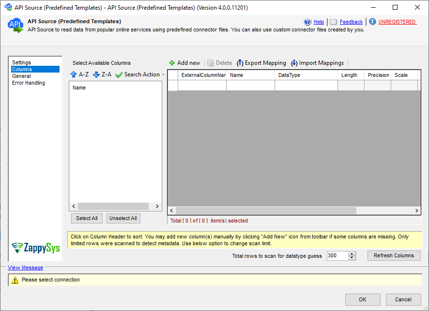 SSIS API Source Columns