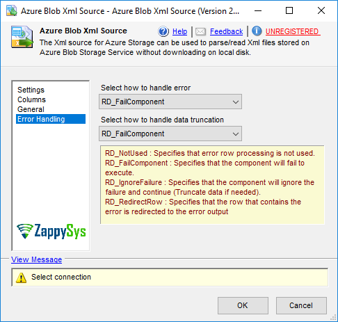 SSIS Azure XML JSON File Source - Setting UI