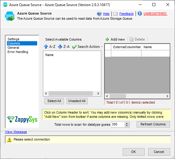 SSIS Azure Queue Source - Setting UI