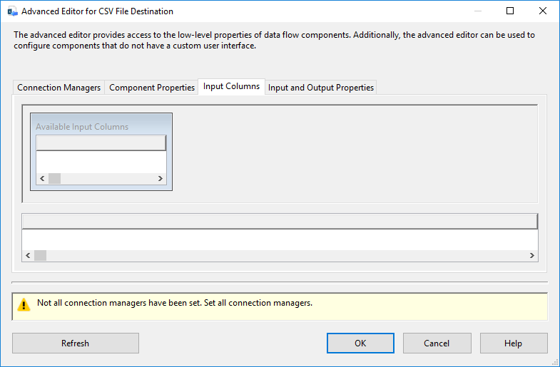 SSIS CSV File Destination - Setting UI