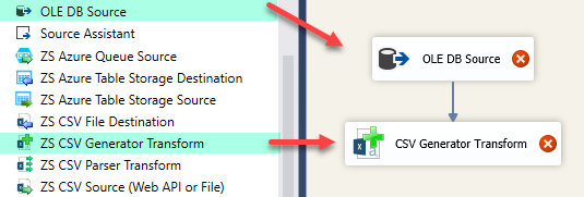 SSIS CSV Generator - Drag and Drop