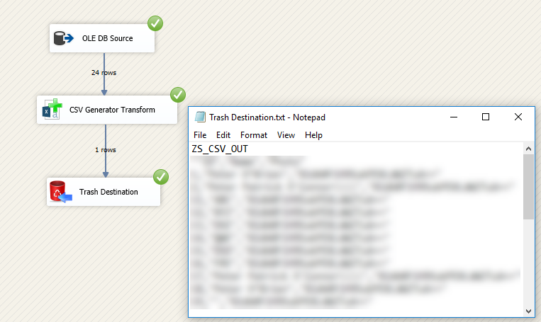 SSIS CSV Generator Execute