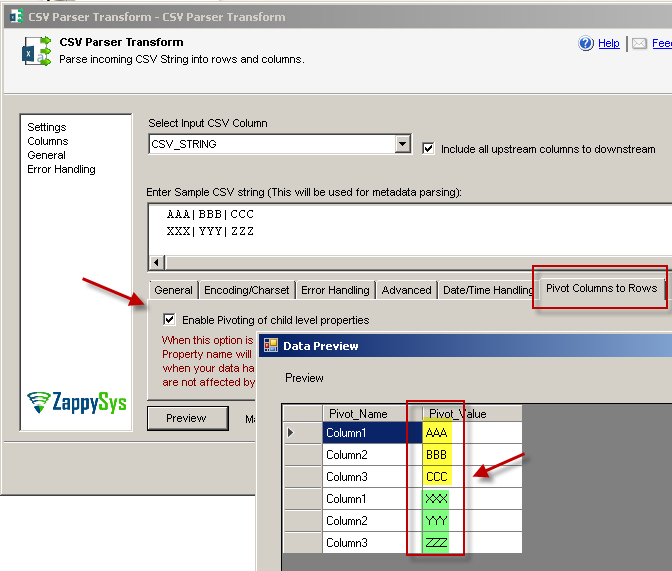 SSIS CSV Parser Transform - Parse CSV Document
