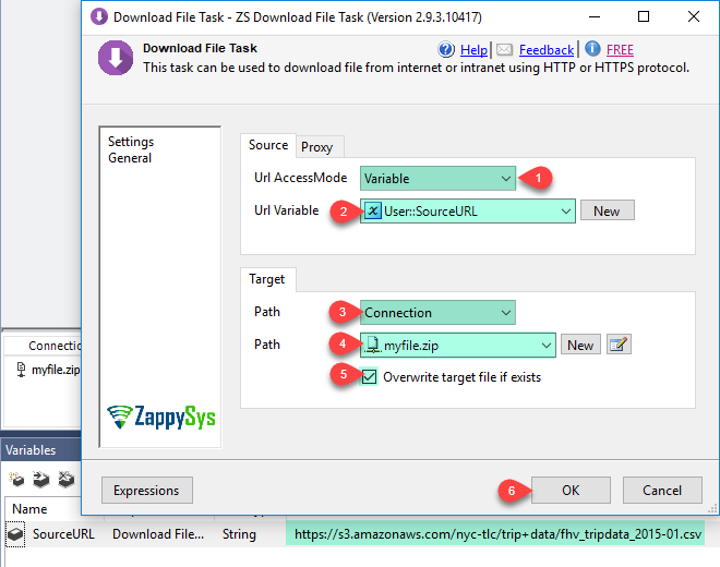 SSIS Download File Task - Configure
