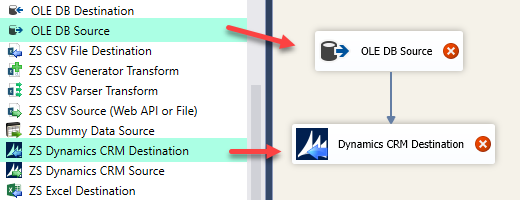 SSIS DynamicsCRM Destination - Drag and Drop