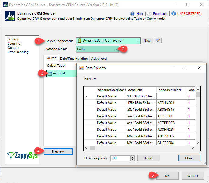 SSIS Dynamics CRM Source - Read data in Table mode