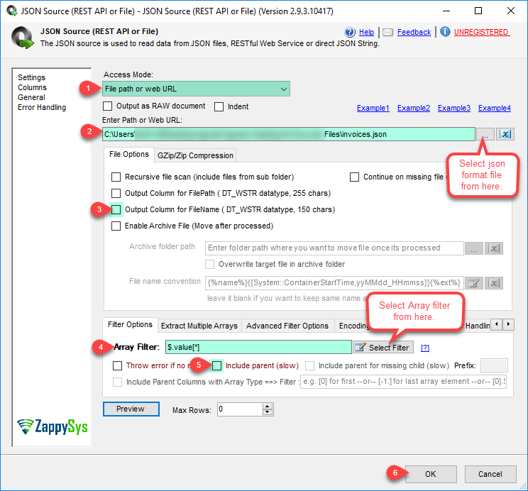 SSIS JSON Source File - Configure