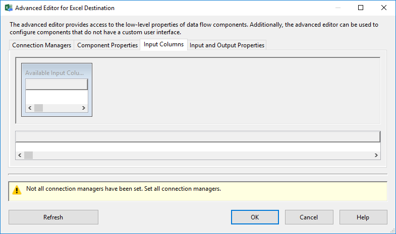 SSIS Excel File Destination - Setting UI