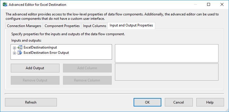 SSIS Excel File Destination - Setting UI