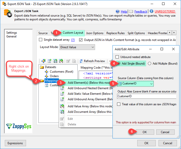 SSIS Export to JSON File Task - Add Element