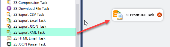 SSIS Export to XML File Task - Drag and Drop