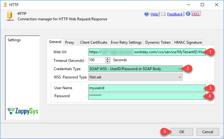 HTTP Connection - SOAP WSS Configure
