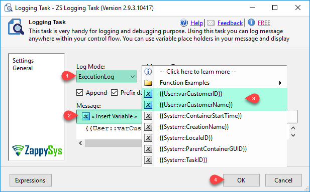 SSIS JSON Parser Task - ZS Logging Task