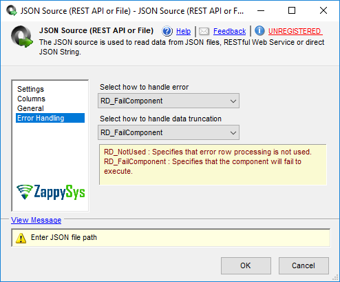 SSIS JSON Source - Setting UI