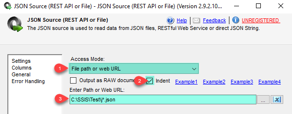 SSIS JSON Source - Read data from JSON files (Single or Multiple files) - Use wildcard pattern in path