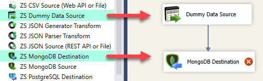 SSIS MongoDB Destination - Drag and Drop