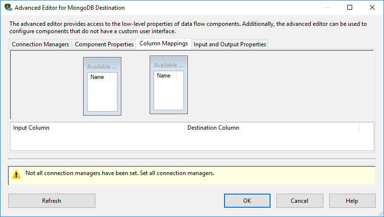 SSIS MongoDB Destination - Setting UI