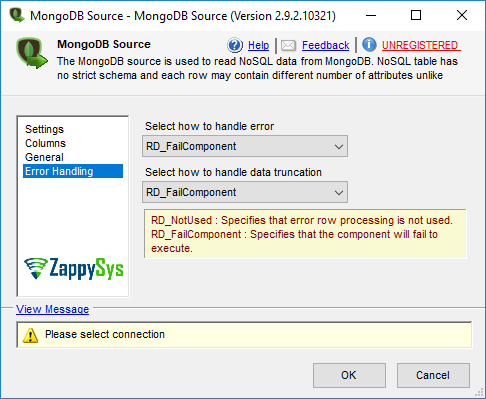 SSIS MongoDB Source - Setting UI