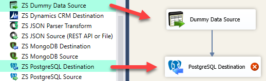 SSIS PostgreSQL Destination - Drag and Drop