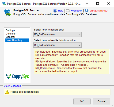 SSIS PostgreSQL Source Execute - Setting UI