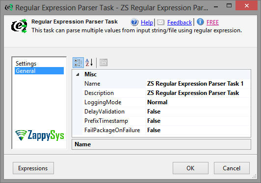 SSIS Regex Parser Task - Setting UI