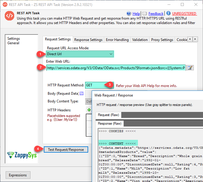 SSIS REST Api Task - Get Method