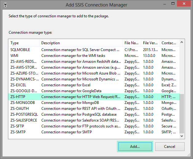 SSIS HTTP- Create Connection