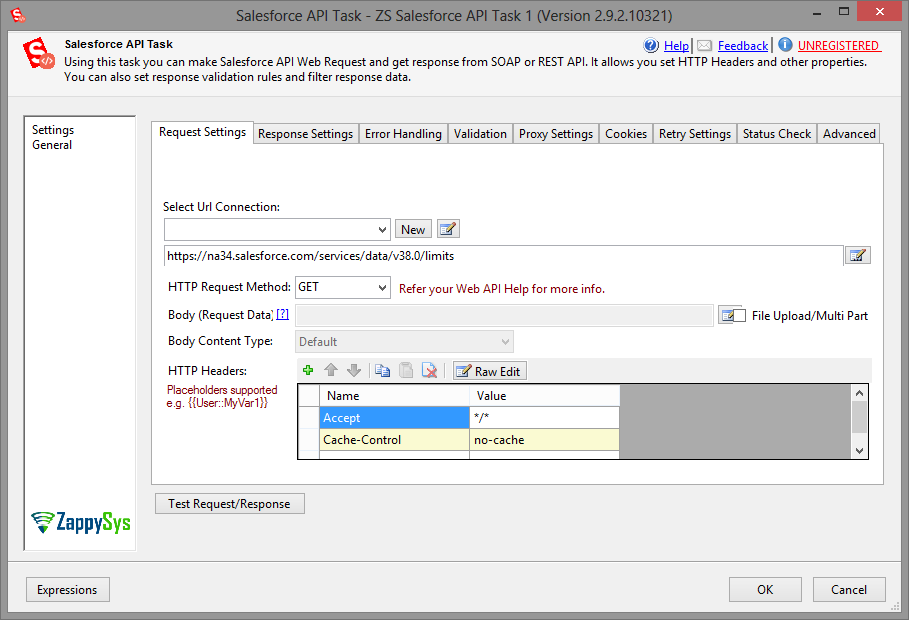 SSIS Salesforce API Task - Setting UI