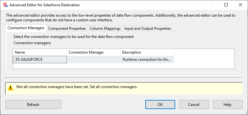 SSIS SalesForce Destination - Setting UI