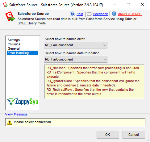 SSIS SlesForce Source - Setting UI